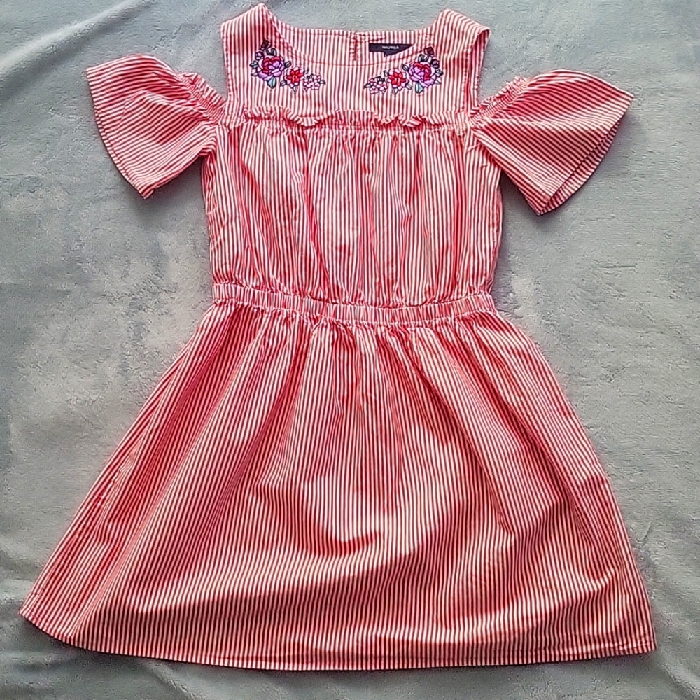 Red & white striped dress